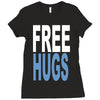 funny t shirts free hugs adult Ladies Fitted T-Shirt