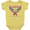 my hero is now my angel breast cancer awareness Baby Bodysuit