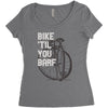 bike 'til you barf Women's Triblend Scoop T-shirt
