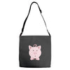 cute surprised pig pig Adjustable Strap Totes