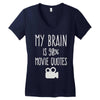 my brain is 90% movie quotes Women's V-Neck T-Shirt