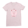 cute surprised pig pig Ladies Fitted T-Shirt