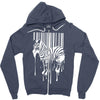 banksy street art zebra bar code Zipper Hoodie