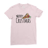 merry crustmas christmas pizza Ladies Fitted T-Shirt