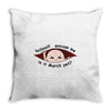 March Peeking Out Asian Baby Boy Throw Pillow