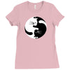 yin yang cat Ladies Fitted T-Shirt