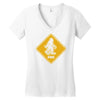 big foot xing big foot crossing sasquatch Women's V-Neck T-Shirt