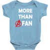avengers more than a fan white logo Baby Bodysuit