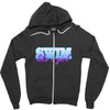 swim like a girl neon Zipper Hoodie