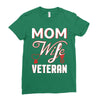 Mom Wife Veteran - Veterans Day T-Shirt Gifts Ladies Fitted T-Shirt