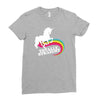 totally straight funny rainbow unicorn gay pride novelty fashion Ladies Fitted T-Shirt