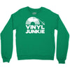 vinyl junkie white logo Crewneck Sweatshirt