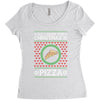 All I Want For Christmas Is Pizza Ugly Christmas For Dark Women's Triblend Scoop T-shirt