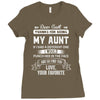 Dear Aunt, Thanks For Being My Aunt, Love, Your Favorite Ladies Fitted T-Shirt