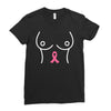 breast with pink ribbon Ladies Fitted T-Shirt