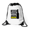 save water drink beer (2) Drawstring Bags
