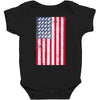 t-rex vintage american flag Baby Bodysuit