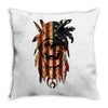 skull us flag Throw Pillow