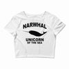 narwhal whale Crop Top