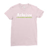atheism funny retro religion jesus christ believer comic god Ladies Fitted T-Shirt