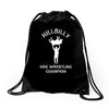 hillbilly hog wrestling champ Drawstring Bags