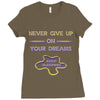 never give up on dreams Ladies Fitted T-Shirt