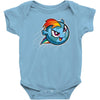 rainbow soccer Baby Onesie