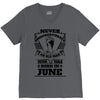 Never Underestimate Old Man Who Was Born June V-Neck Tee