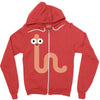 cacing bae senyum Zipper Hoodie