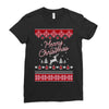 merry christmas ugly christmas sweater Ladies Fitted T-Shirt