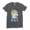 unicorns are born in may cute unicorn Ladies Fitted T-Shirt