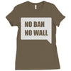 no ban no wall Ladies Fitted T-Shirt