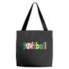 softball neon rhinestud Tote Bags