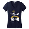 kings are born in 1998 Women's V-Neck T-Shirt