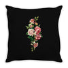 breast cancer flowers Throw Pillow