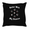 rolling with the homies Throw Pillow