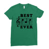 Best Dad Ever Funny Music Note Ladies Fitted T-Shirt