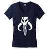 mandalorian symbol star wars tee boba fett bantha skull jedi sith Women's V-Neck T-Shirt