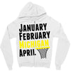January February Michigan April - March Madness Basketball Zipper Hoodie