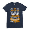 My Daughter Is Super Awesome Her Stepdad Ladies Fitted T-Shirt