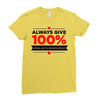 always give 100%, unless you're donating blood Ladies Fitted T-Shirt