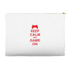 keep calm and game on Accessory Pouches