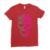 two coloured patterned skull   mens funny Ladies Fitted T-Shirt