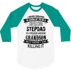 Super Cool Stepdad Of A Freaking Awesome Grandson 3/4 Sleeve Shirt