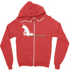 unicorn scooting on the floor Zipper Hoodie