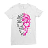 two coloured patterned skull   mens funny Ladies Fitted T-Shirt
