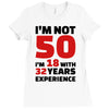 i am not 50 Ladies Fitted T-Shirt
