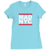 mad nyc new york city run fashion slogan party Ladies Fitted T-Shirt