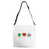 peace love coffee (2) Adjustable Strap Totes