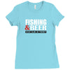fishing and beer Ladies Fitted T-Shirt